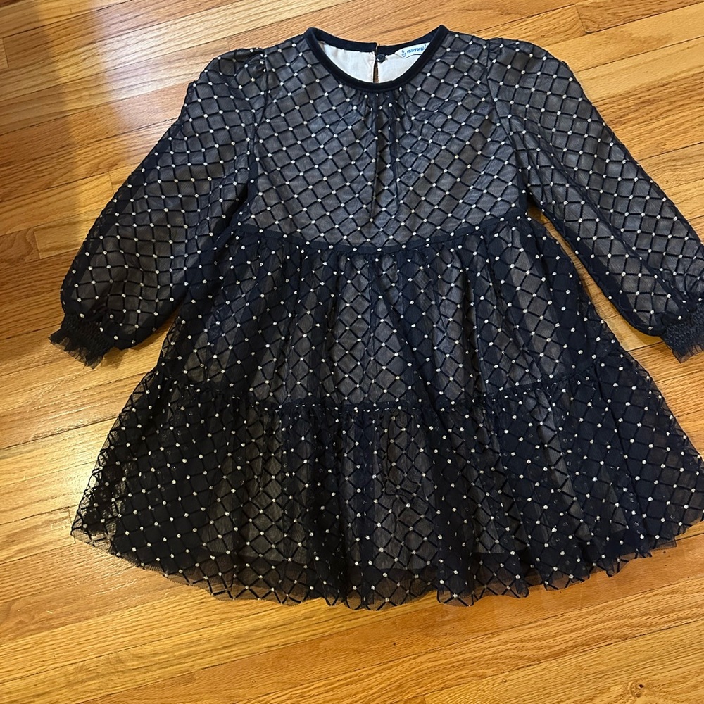Mayoral Navy and White Kids Formal Dress